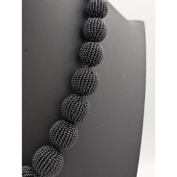 J. Crew Black Graduated Seed Bead Ball 18"-22" Necklace - Picture 4 of 8